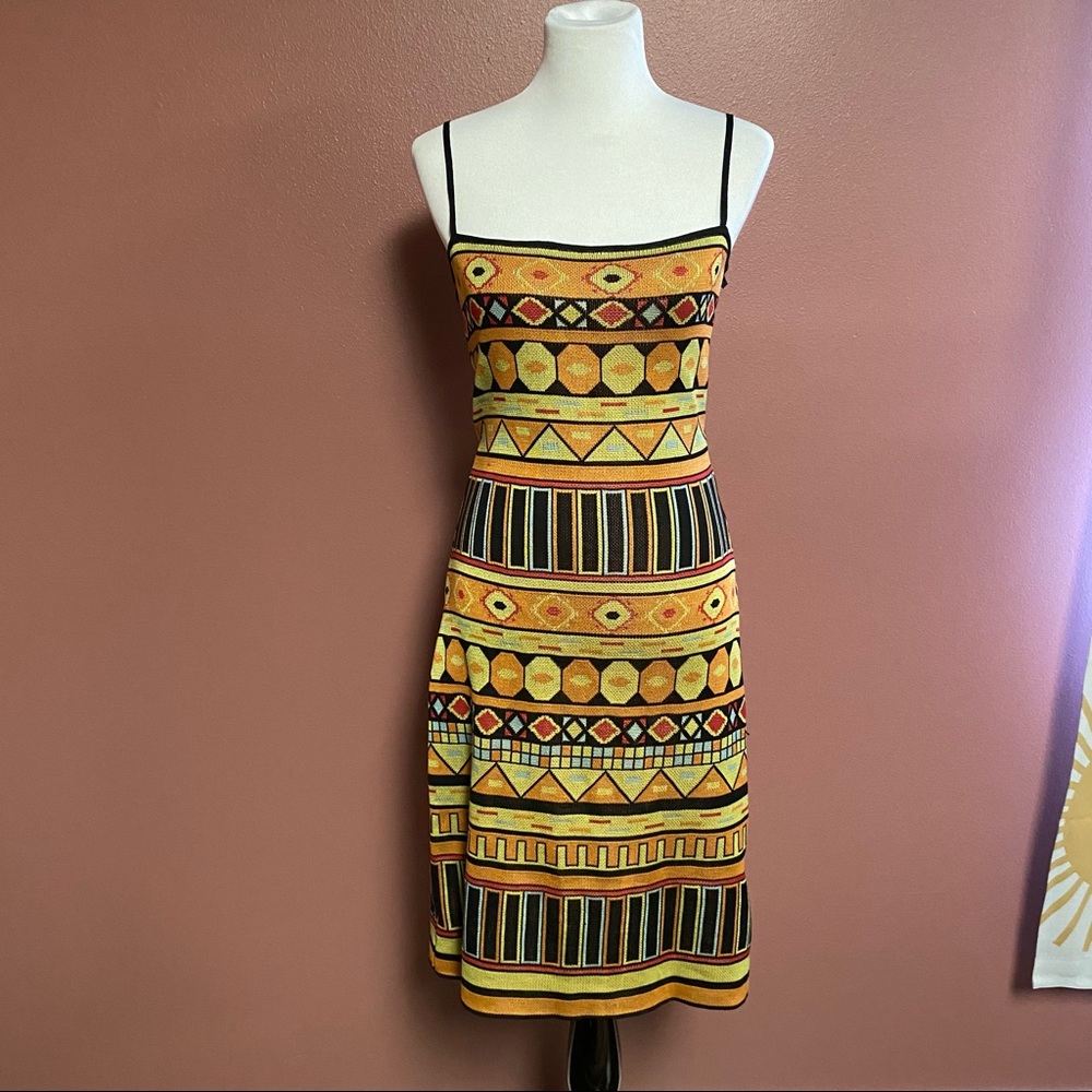 Luca Luca made in Italy 100% silk stretchy spaghetti strap dress size medium